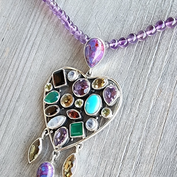 Nicky Butler NB Sterling Heart RAJ Collection Turquoise Pendant #15/750 Necklace - Picture 5 of 14